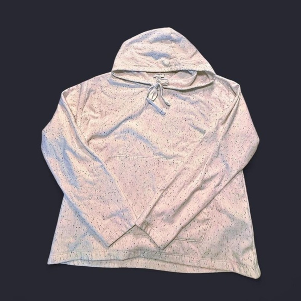J.Crew - Soft and‎ comfy white confetti hoodie with a cropped fit - xs
